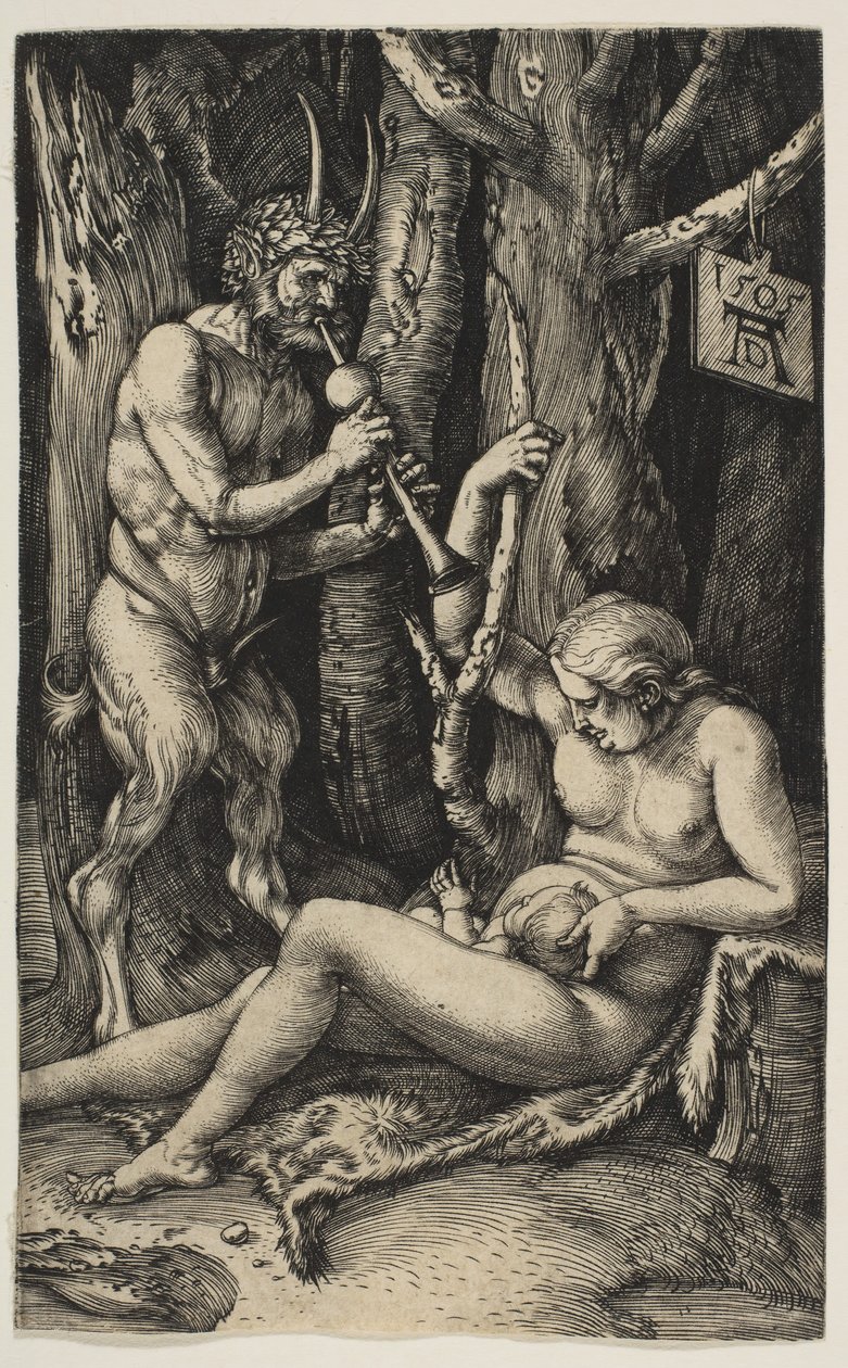 Satyr-perhe, 1505. tekijältä Albrecht Dürer