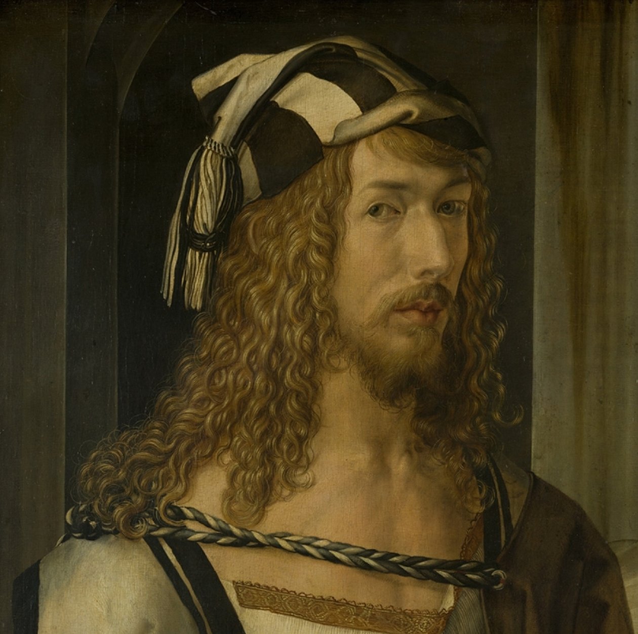 Omakuva (Madrid), pään yksityiskohta tekijältä Albrecht Dürer