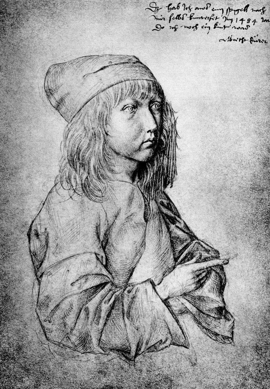 Omakuva 13-vuotiaana, 1484, 1936 tekijältä Albrecht Dürer