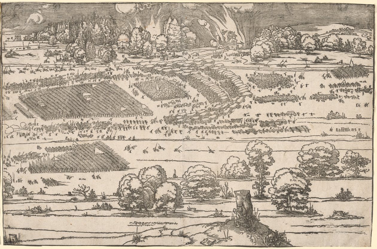 Linnoituksen piiritys: vasen osa. tekijältä Albrecht Dürer