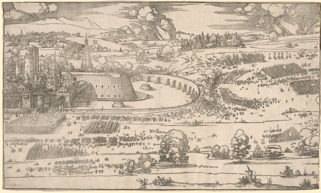 Linnoituksen piiritys: oikea osa. tekijältä Albrecht Dürer