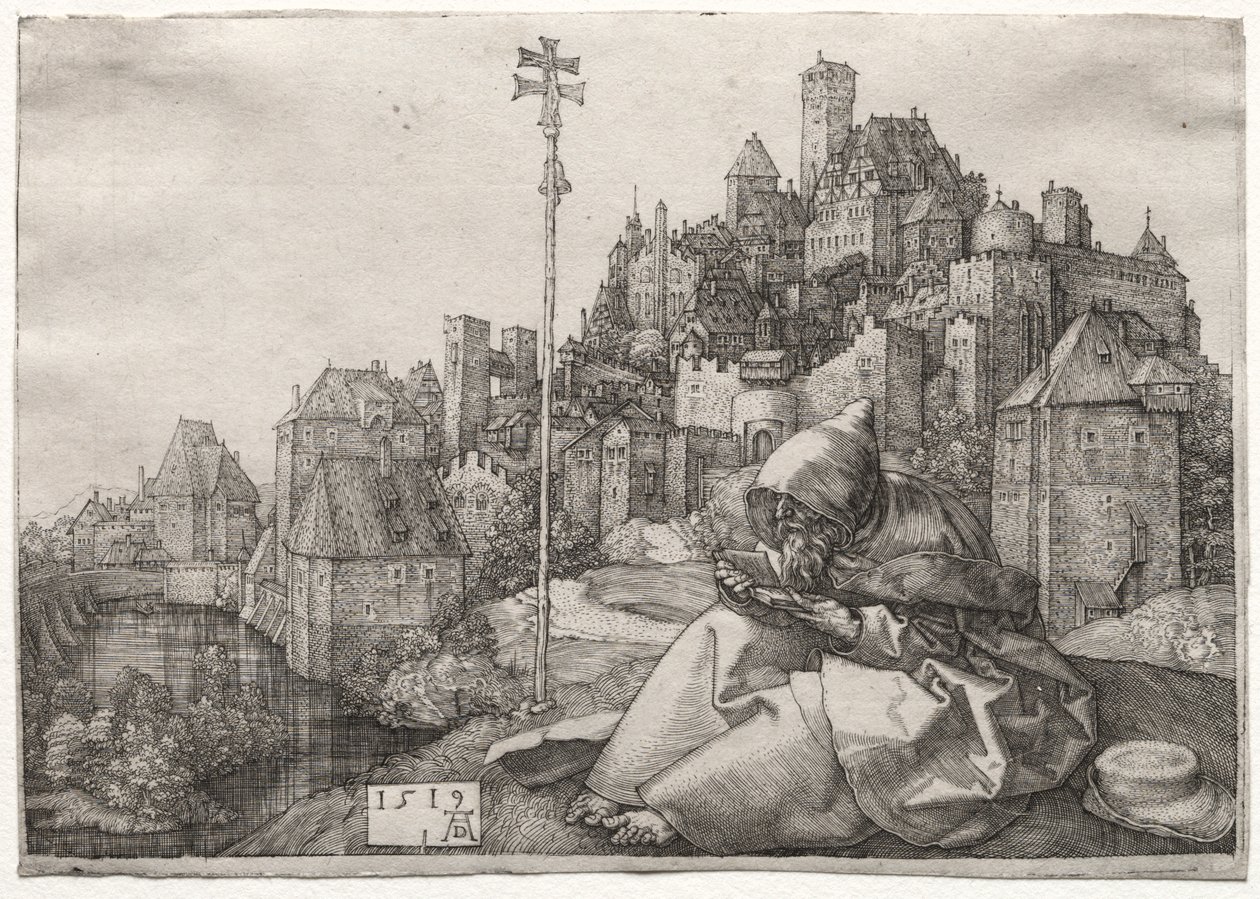 St. Anthony Reading tekijältä Albrecht Dürer