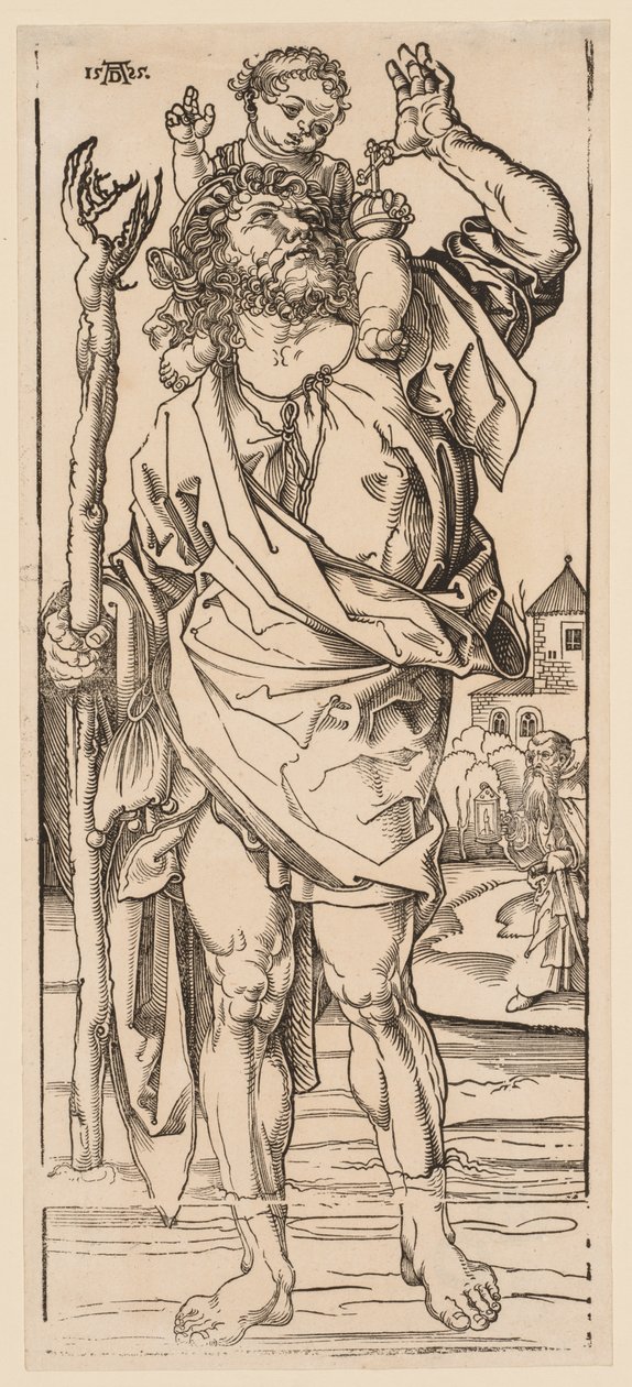 St. Christopher Crossing the Puron, 1528. tekijältä Albrecht Dürer