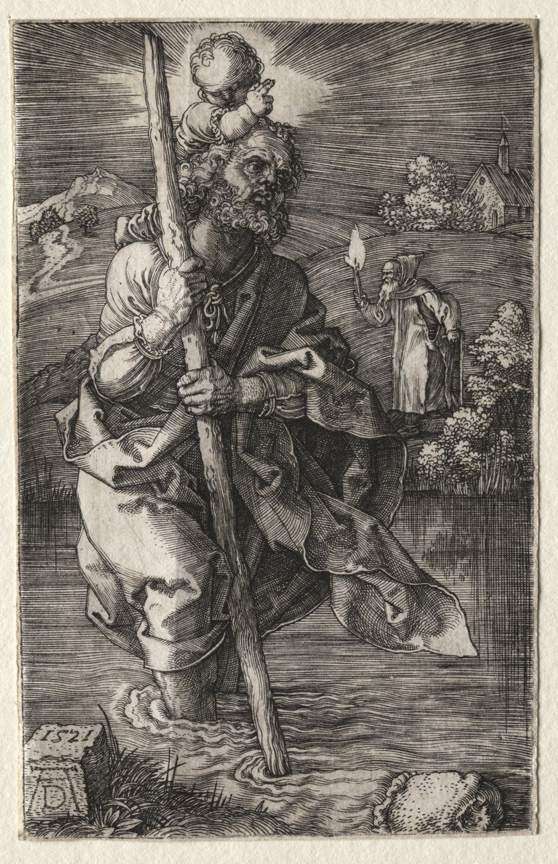 Pyhä Kristoffer, katse oikealle tekijältä Albrecht Dürer