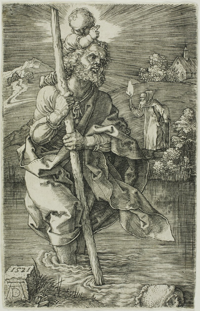 Sant Cristòfol de cara a la dreta finlandesa tekijältä Albrecht Dürer