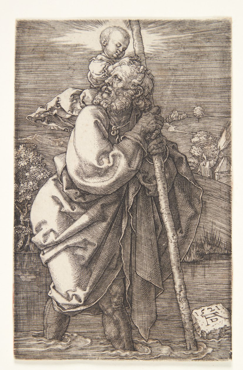 St. Christopher kasvot vasemmalle tekijältä Albrecht Dürer