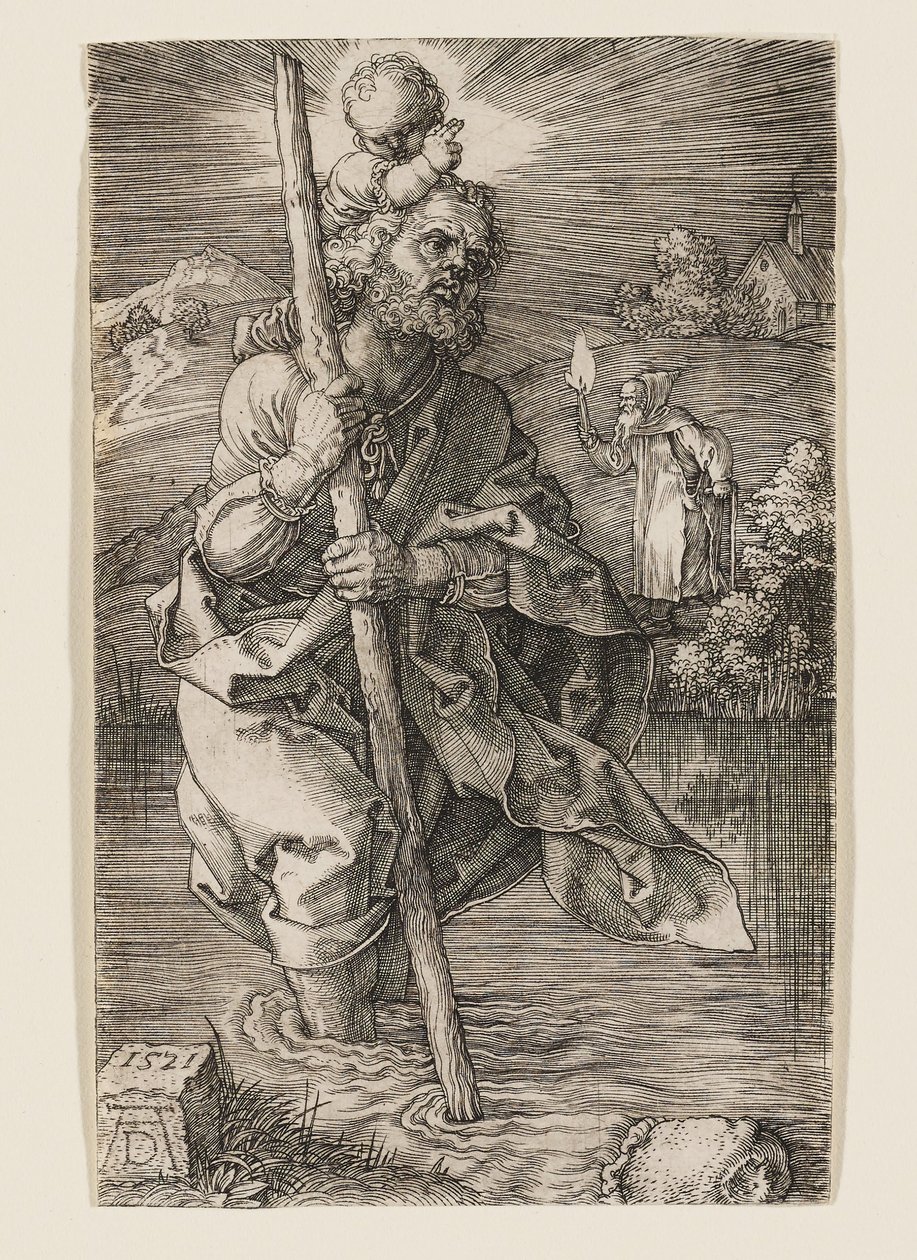 Pyhä Kristoffer, pää käännettynä oikealle tekijältä Albrecht Dürer