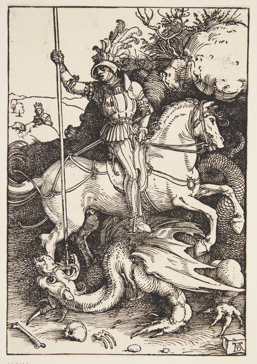 St. Georg tappaa lohikäärmeen tekijältä Albrecht Dürer