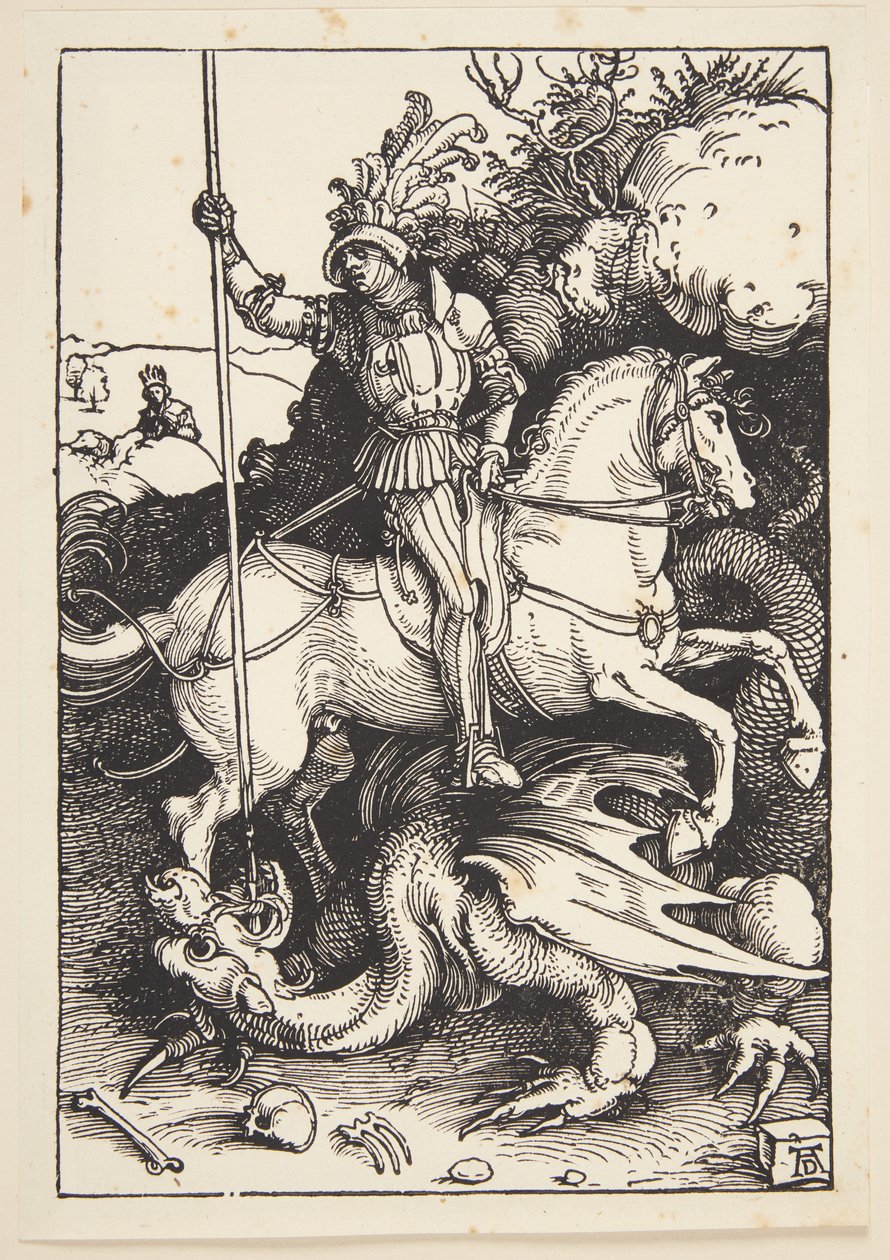 St. Georg tappaa lohikäärmeen tekijältä Albrecht Dürer