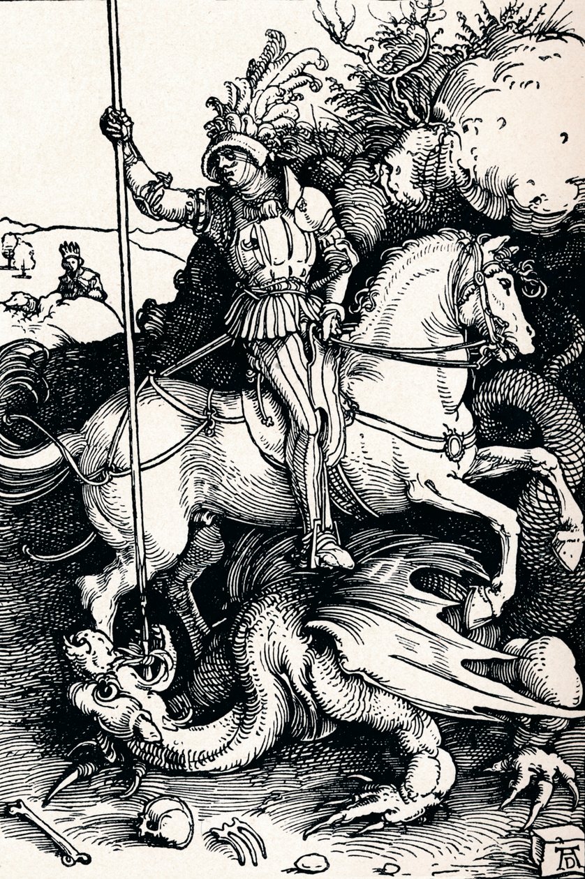 Pyhä Yrjö ja lohikäärme, 1505 1906 tekijältä Albrecht Dürer