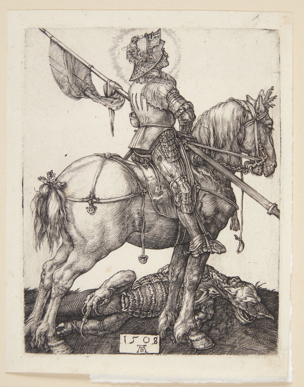Pyhä Yrjö hevosen selässä tekijältä Albrecht Dürer