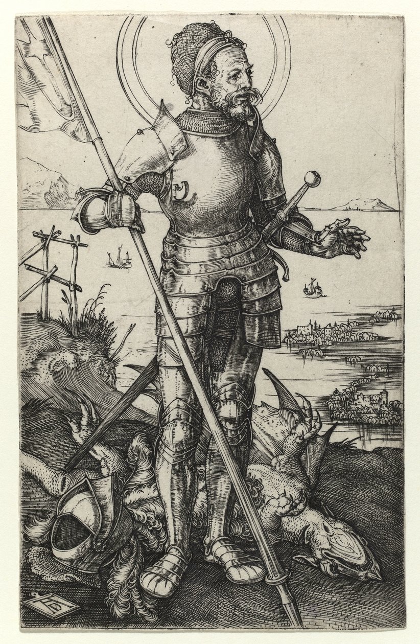 Pyhä Yrjö seisomassa, 1502 tekijältä Albrecht Dürer