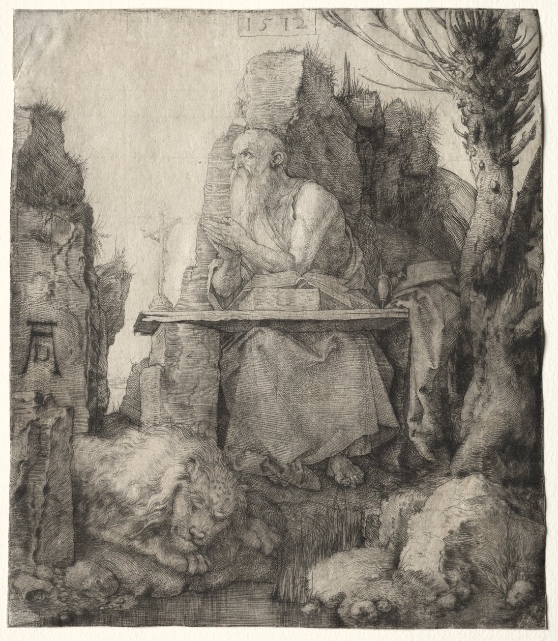 St. Jerome Seated Near a Pollard Willow tekijältä Albrecht Dürer