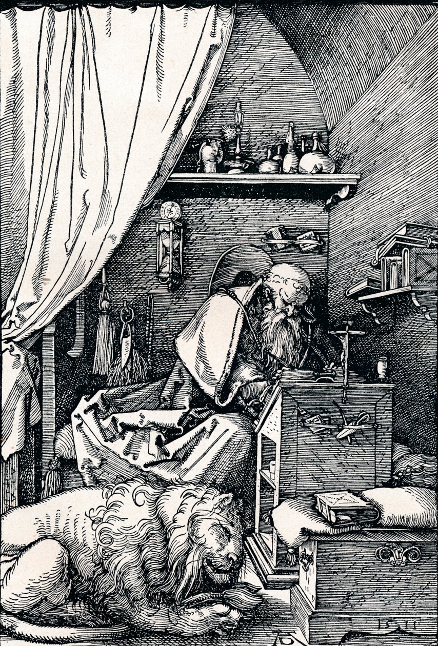 Pyhä Jerome sellissään, 1511 1906 tekijältä Albrecht Dürer