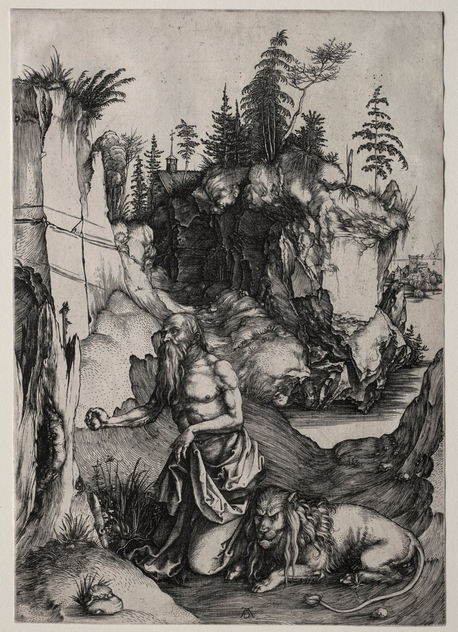 St. Jerome in Penitence, n. 1497. tekijältä Albrecht Dürer