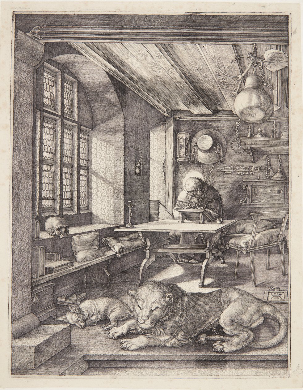 Pyhä Hieronymus tutkimuksessaan tekijältä Albrecht Dürer