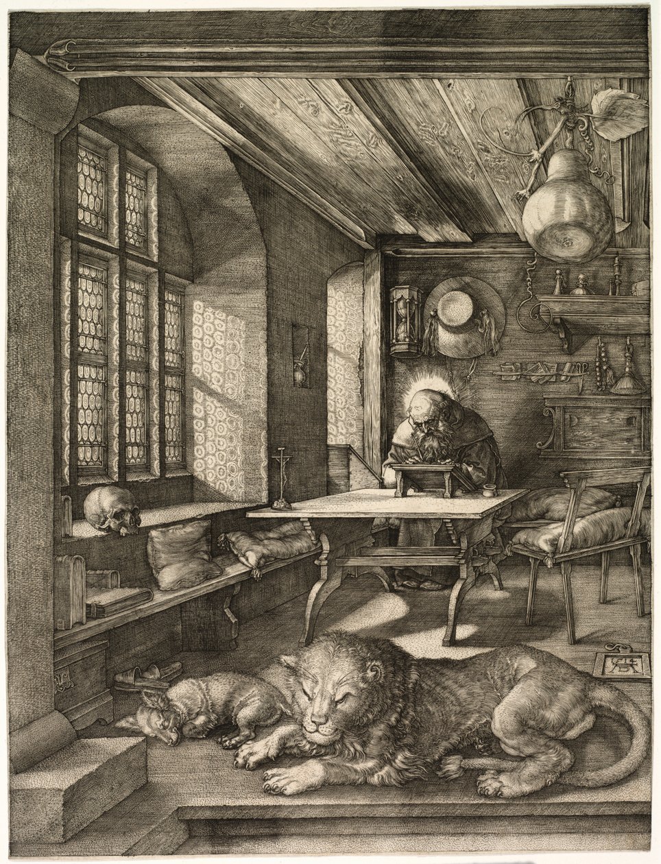 Pyhä Hieronymus tutkimuksessaan tekijältä Albrecht Dürer