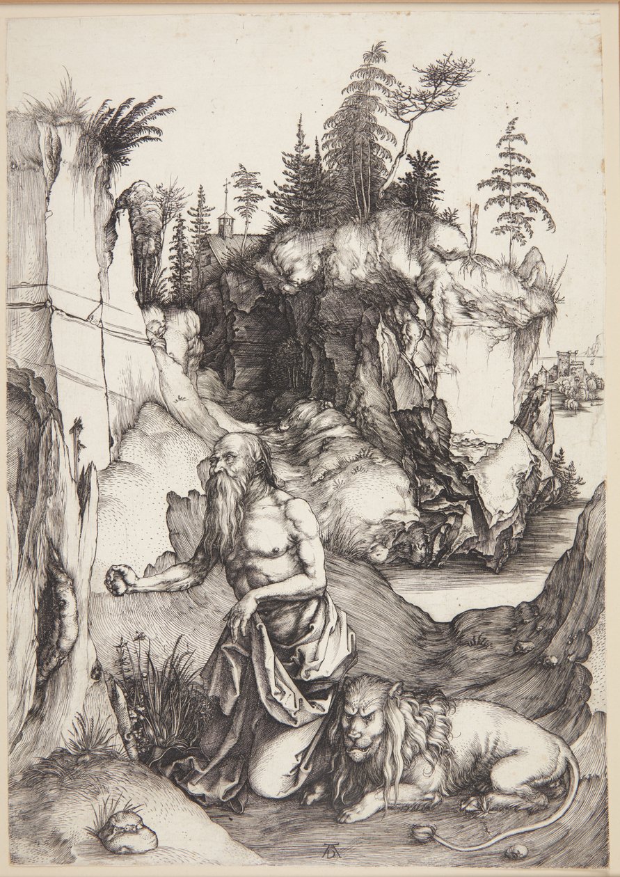 Pyhä Hieronymus katuva erämaassa tekijältä Albrecht Dürer
