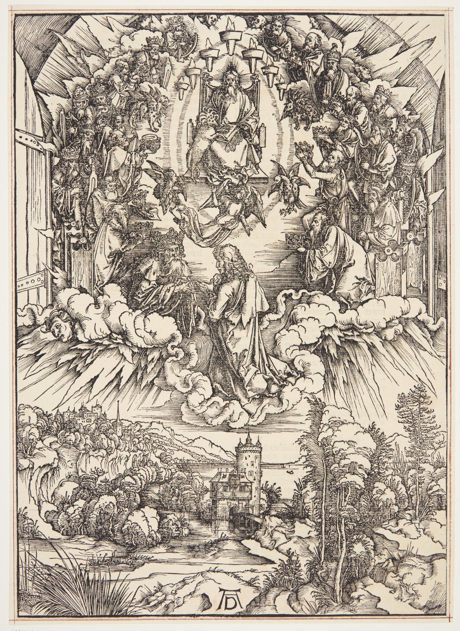 Pyhä Johannes Jumalan ja vanhinten edessä tekijältä Albrecht Dürer