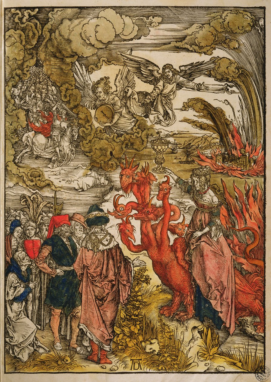 Pyhä Johannes erämaassa, 1498 (värillinen puupiirros) tekijältä Albrecht Dürer