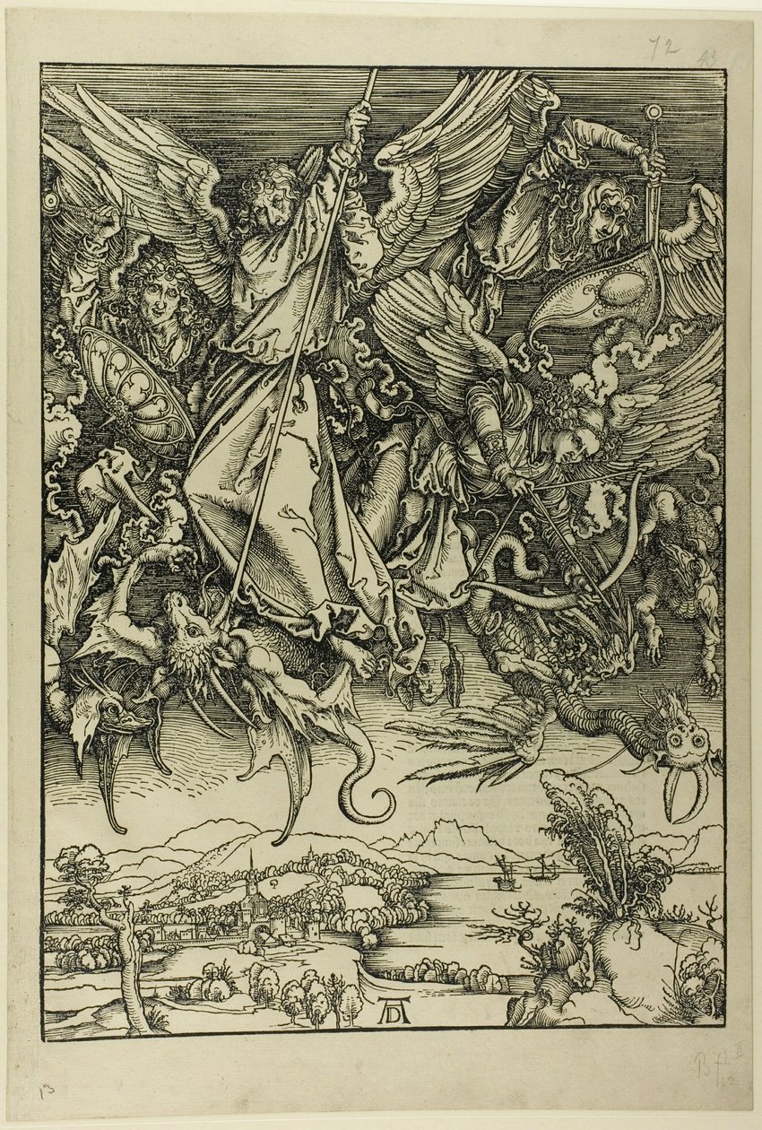 St. Michael Fighting the Dragon, The Apocalypse tekijältä Albrecht Dürer