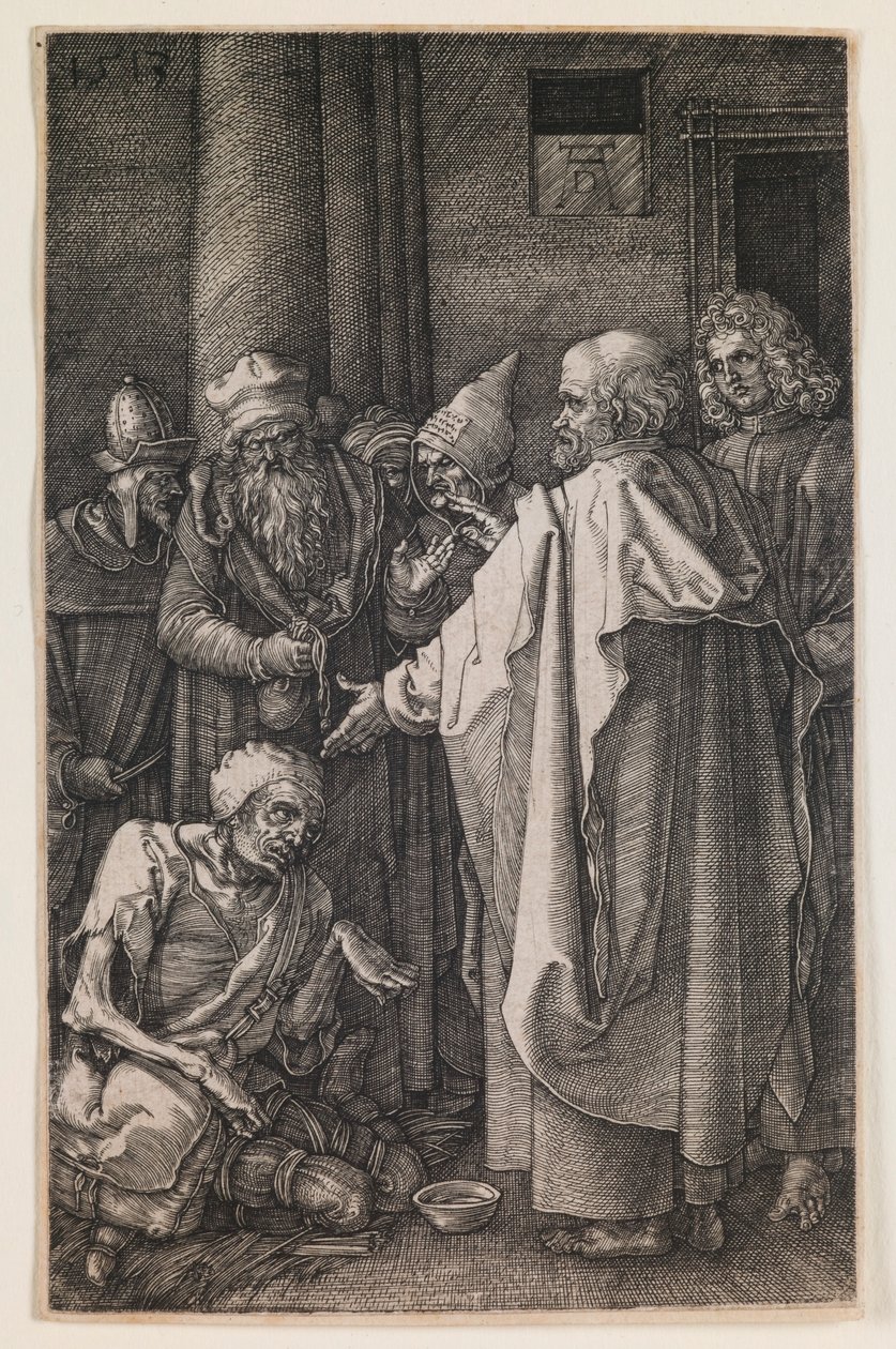 Pyhä Pietari ja Pyhä Johannes temppelin portilla, sarjasta "The Kaiverrettu Passion" tekijältä Albrecht Dürer
