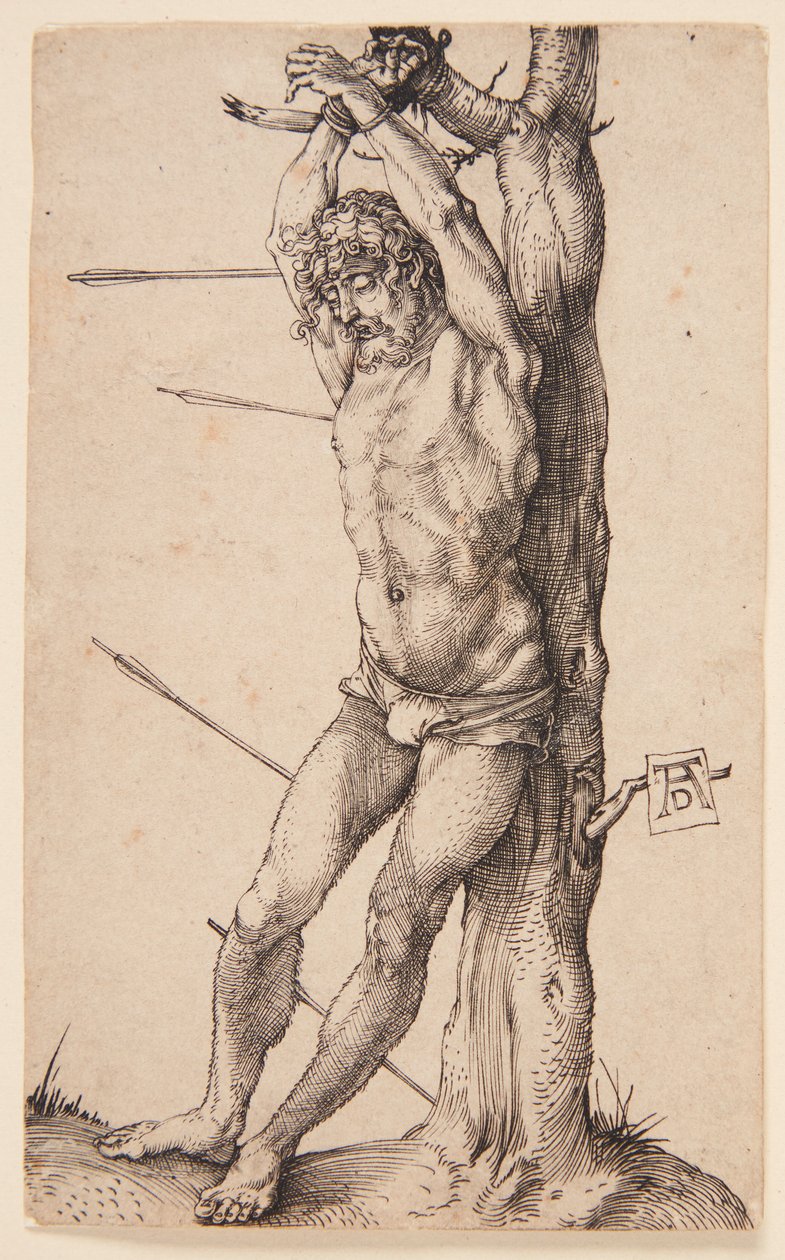 Pyhä Sebastian puun luona tekijältä Albrecht Dürer