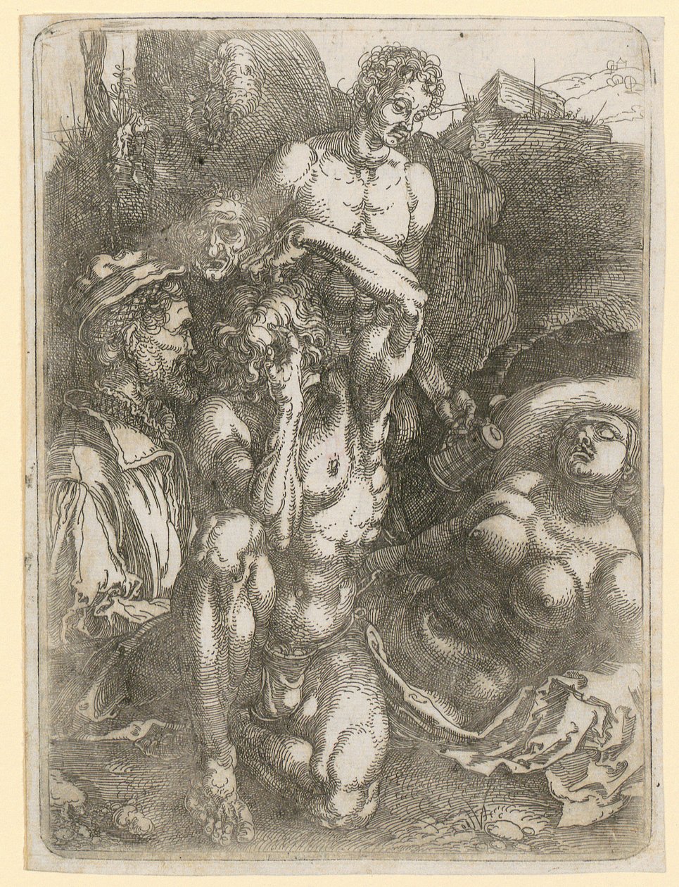 Viiden hahmon tutkielma-arkki tekijältä Albrecht Dürer