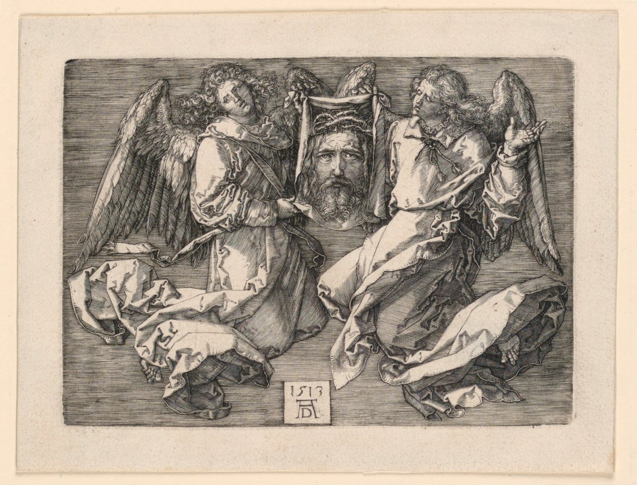 Sudarium Esittelee Two Angels tekijältä Albrecht Dürer