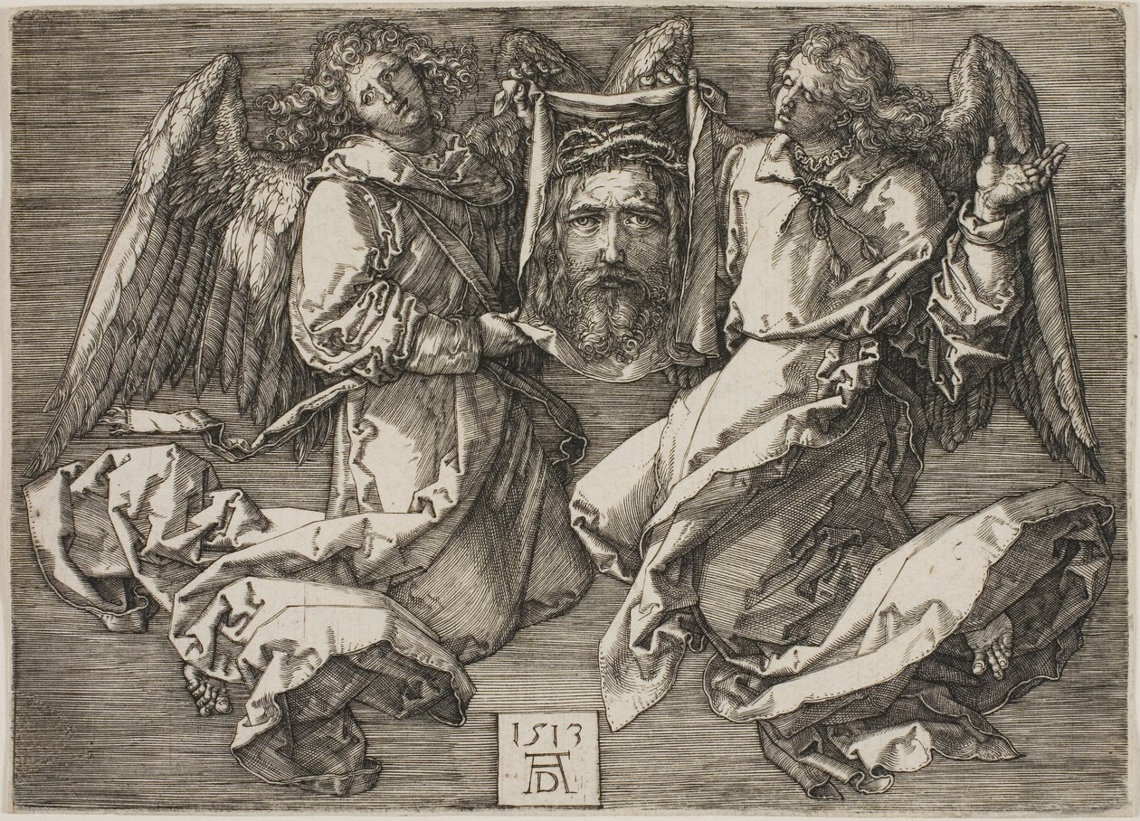 Sudarium Esittelee Two Angels tekijältä Albrecht Dürer