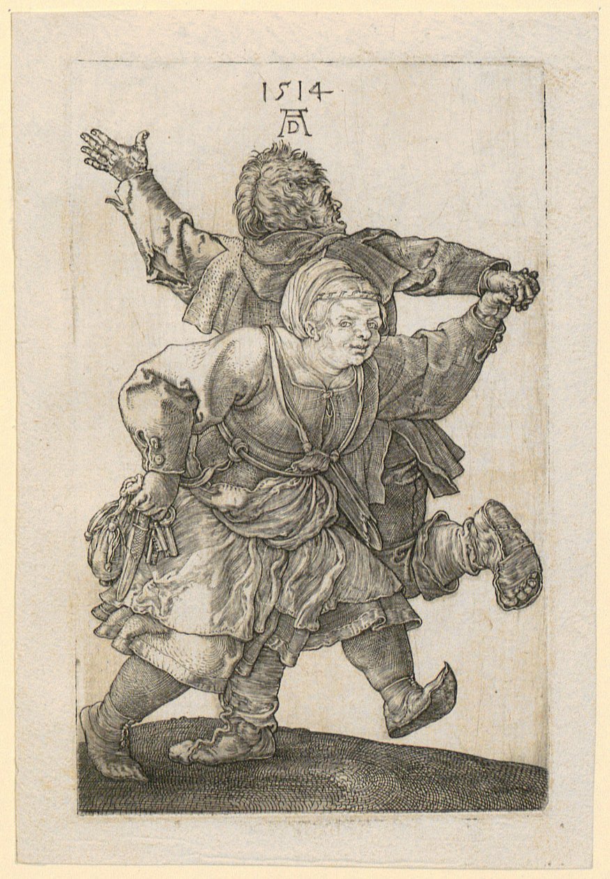 Tanssiva talonpoikaispari tekijältä Albrecht Dürer
