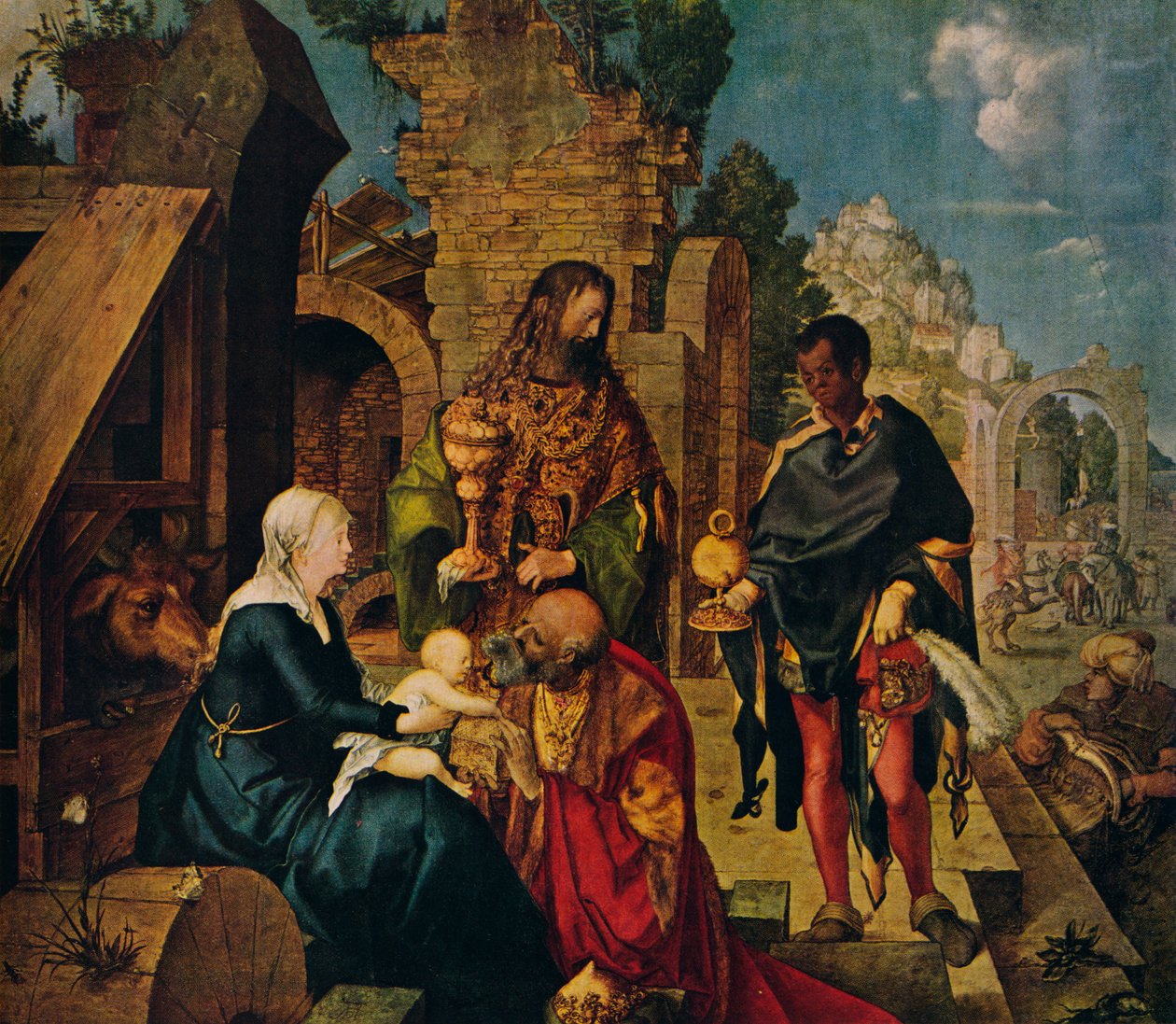 Maagien palvonta, 1504 tekijältä Albrecht Dürer