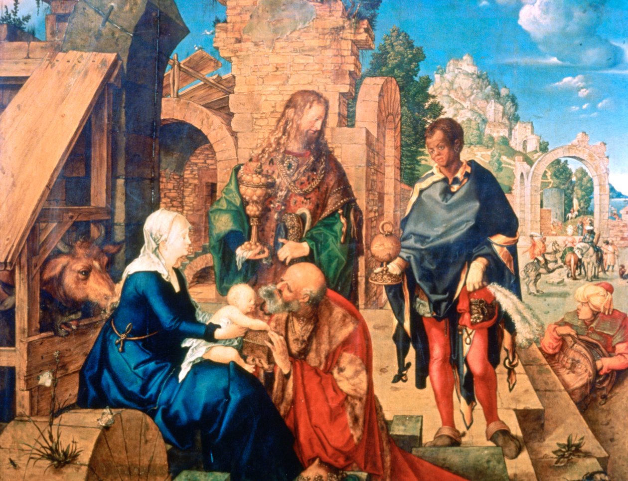 Maagien palvonta, 1504 tekijältä Albrecht Dürer