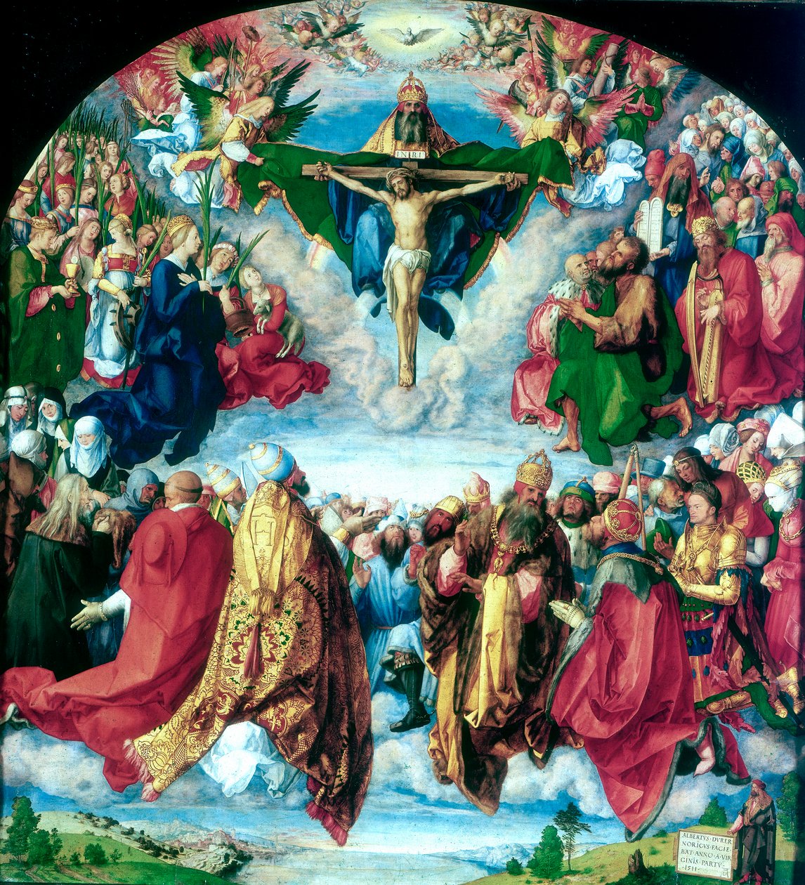 Kolminaisuuden palvonta Landauerin alttaritaulu, 1511 tekijältä Albrecht Dürer