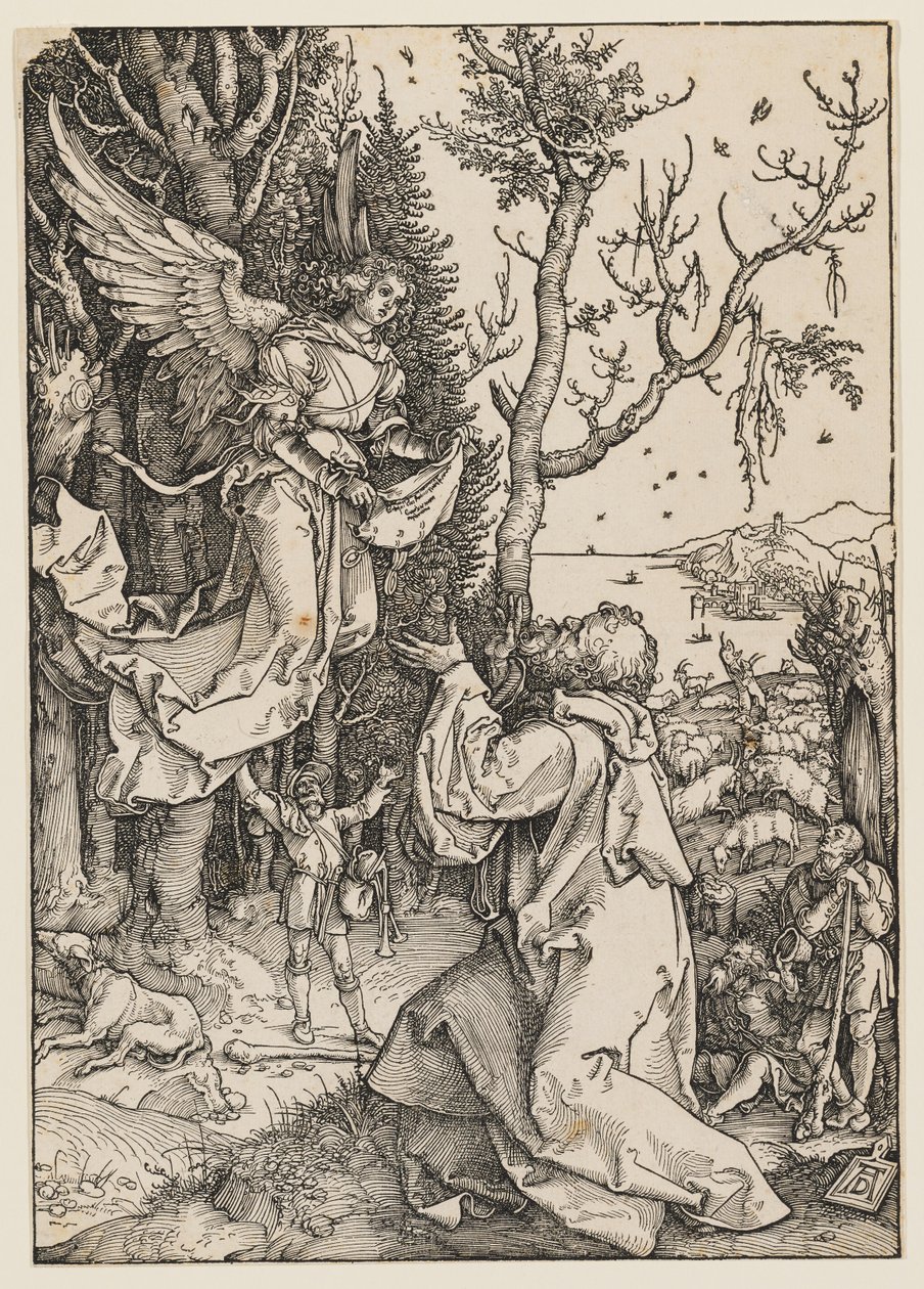 Enkeli ilmestyy Joakimille tekijältä Albrecht Dürer