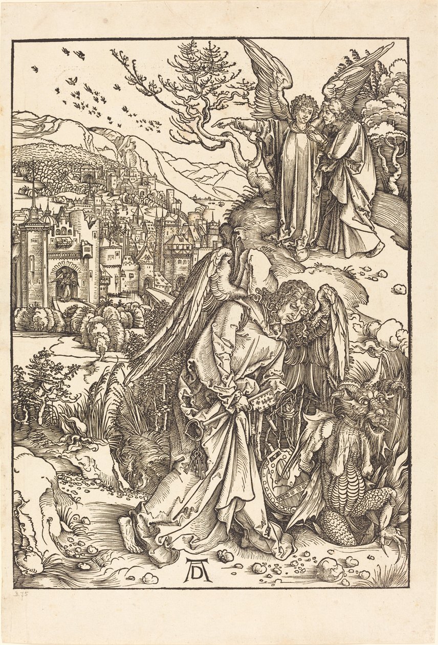 Enkeli avaimella pohjattomaan kaivoon tekijältä Albrecht Dürer