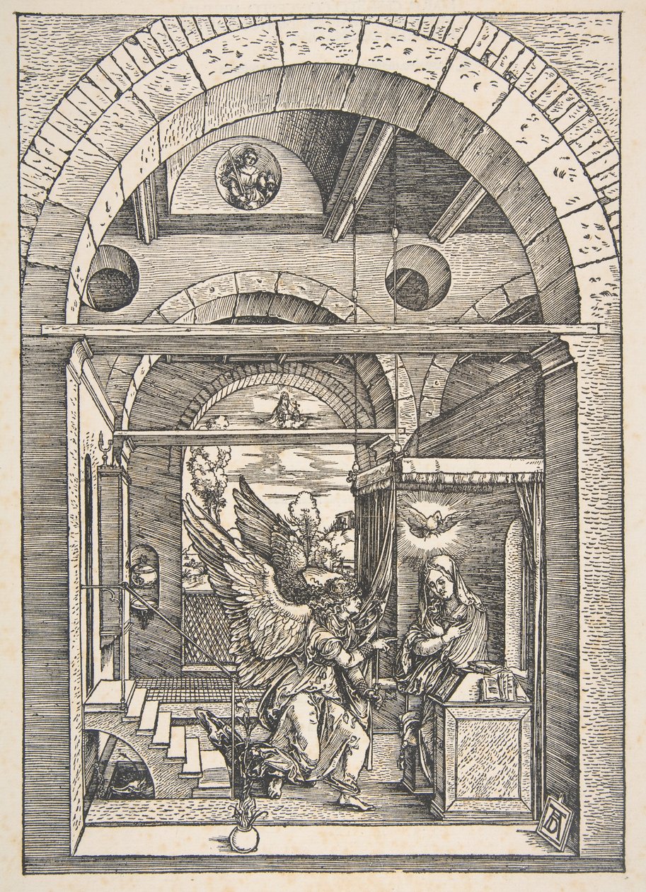 Ilmestys, sarjasta "Neitsyt Marian elämä" tekijältä Albrecht Dürer