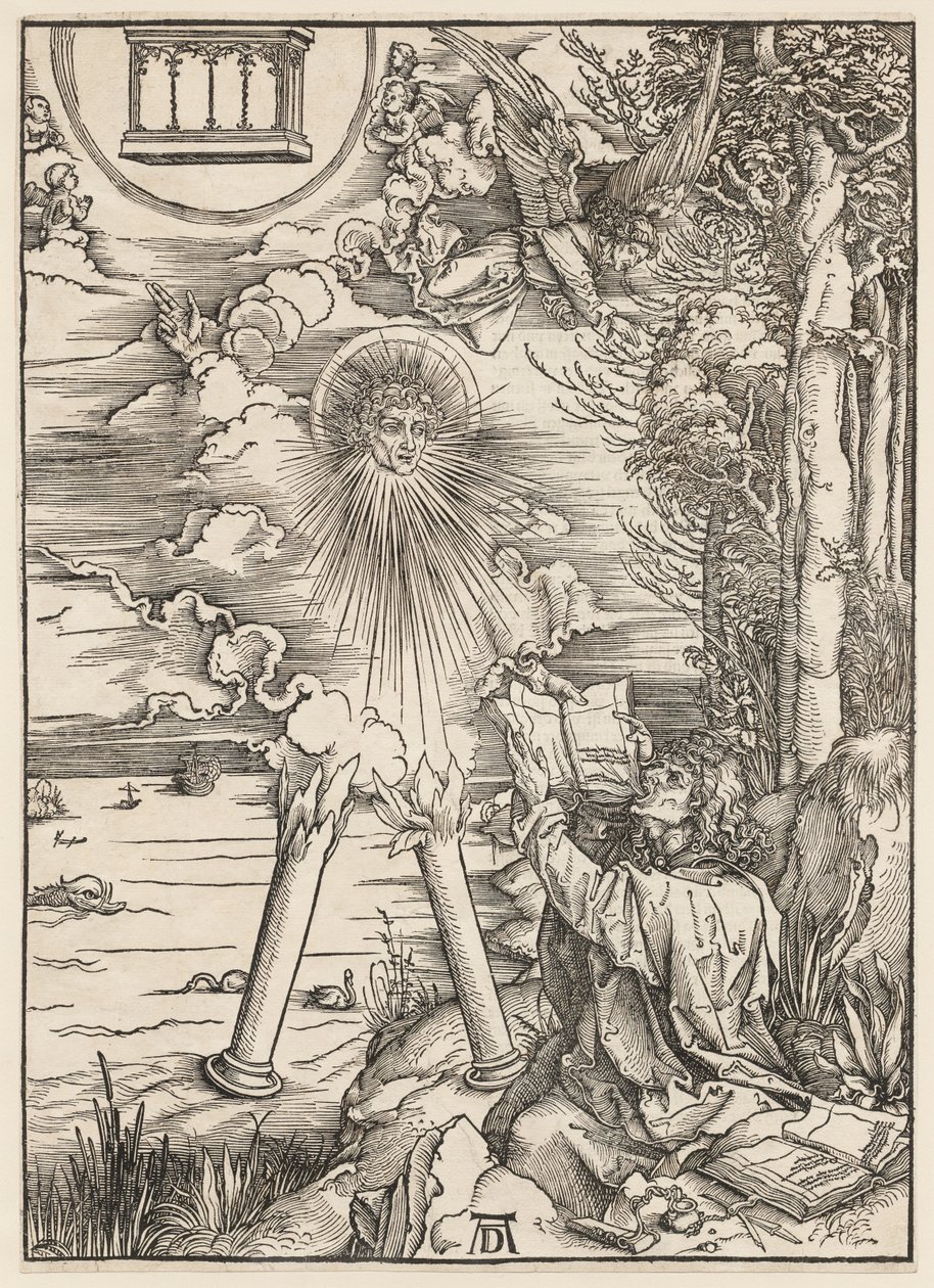 Ilmestyskirja: Pyhä Johannes nielee kirjan tekijältä Albrecht Dürer