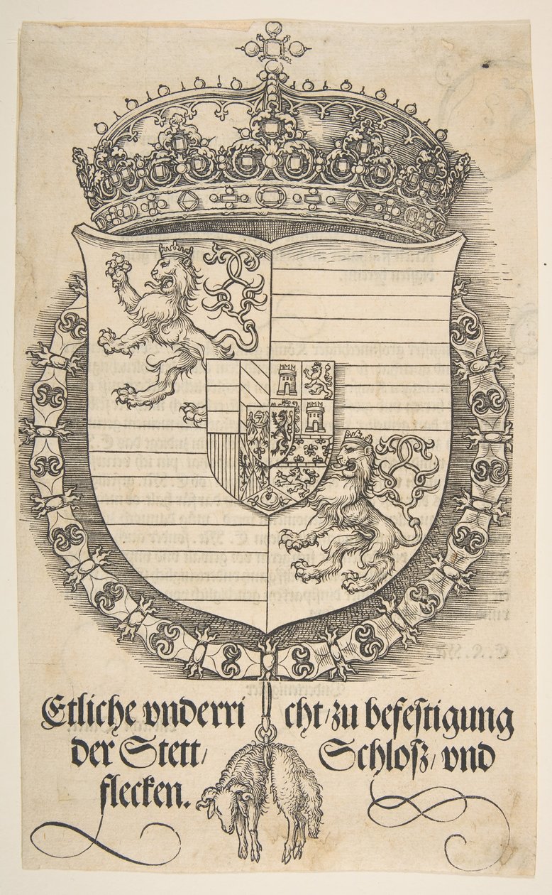 Ferdinand I:n, Unkarin ja Böömin kuninkaan aseet.n.d. tekijältä Albrecht Dürer