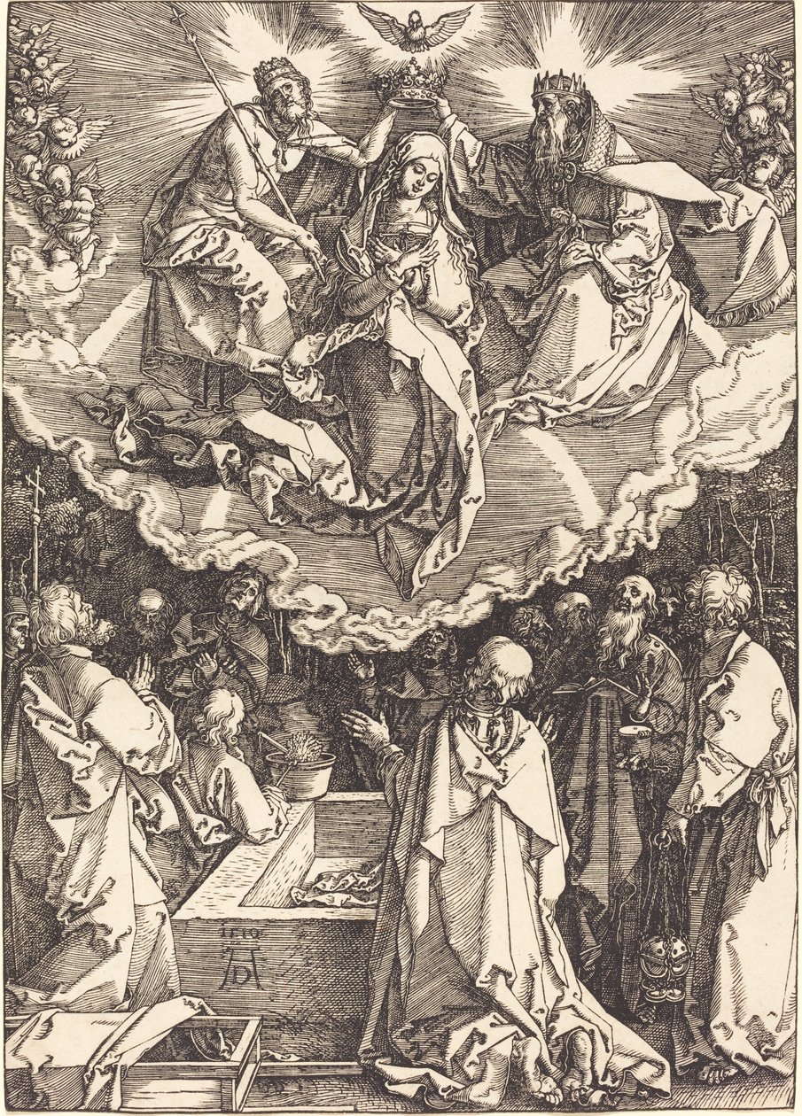 Neitsyt taivaaseenasto ja kruunajaiset tekijältä Albrecht Dürer