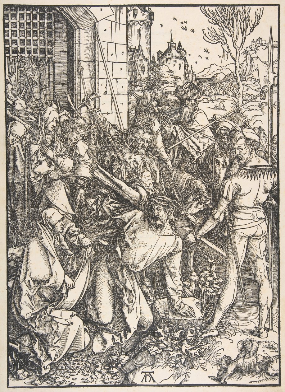 Ristin kantaminen, teoksesta The Large Passion.n.d. tekijältä Albrecht Dürer