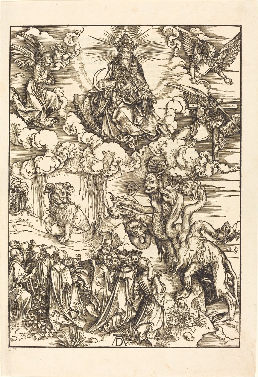 Peto, jolla on kaksi sarvea kuin lammas tekijältä Albrecht Dürer