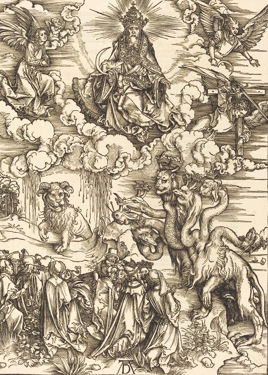 Peto, jolla on kaksi sarvea kuin lammas, 1498. tekijältä Albrecht Dürer