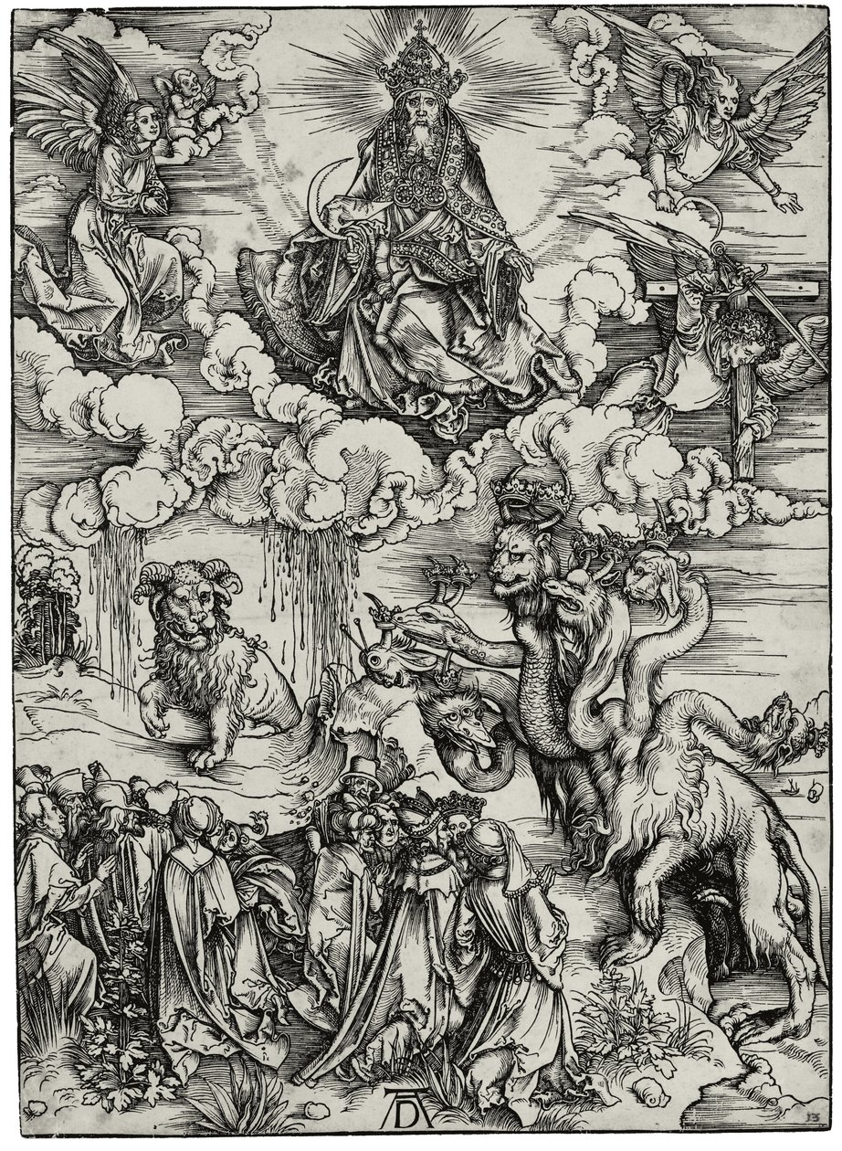 Peto, jolla on kaksi sarvea kuin lammas, c. 1497 tekijältä Albrecht Dürer