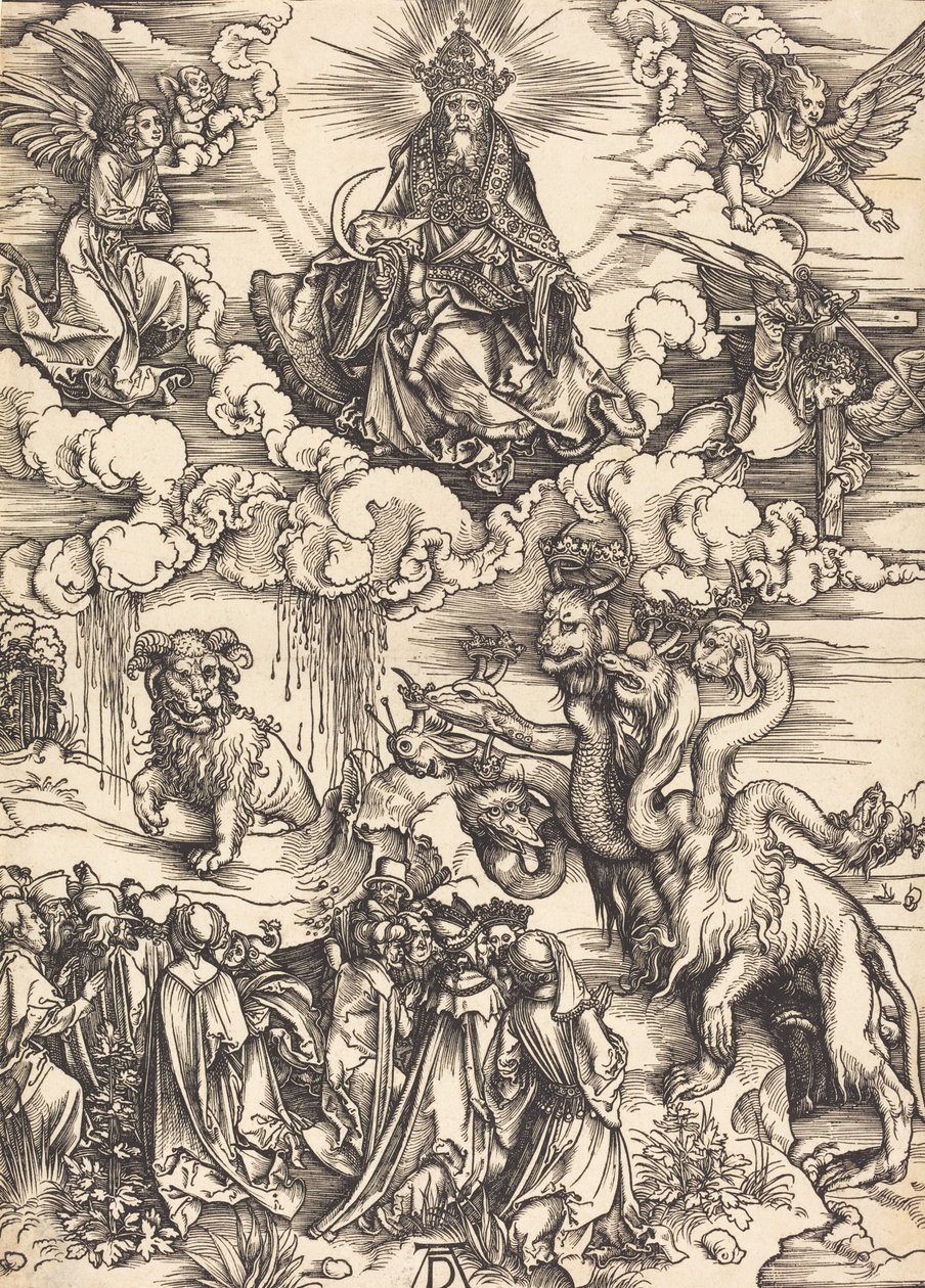 Peto kahdella sarvella kuin karitsa, luultavasti c. 14961498. tekijältä Albrecht Dürer