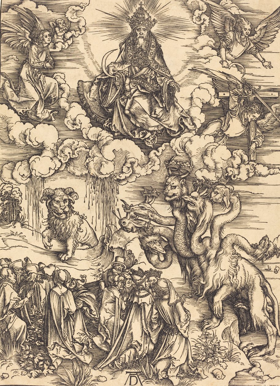 Peto kahdella sarvella kuin karitsa, luultavasti c. 14961498. tekijältä Albrecht Dürer