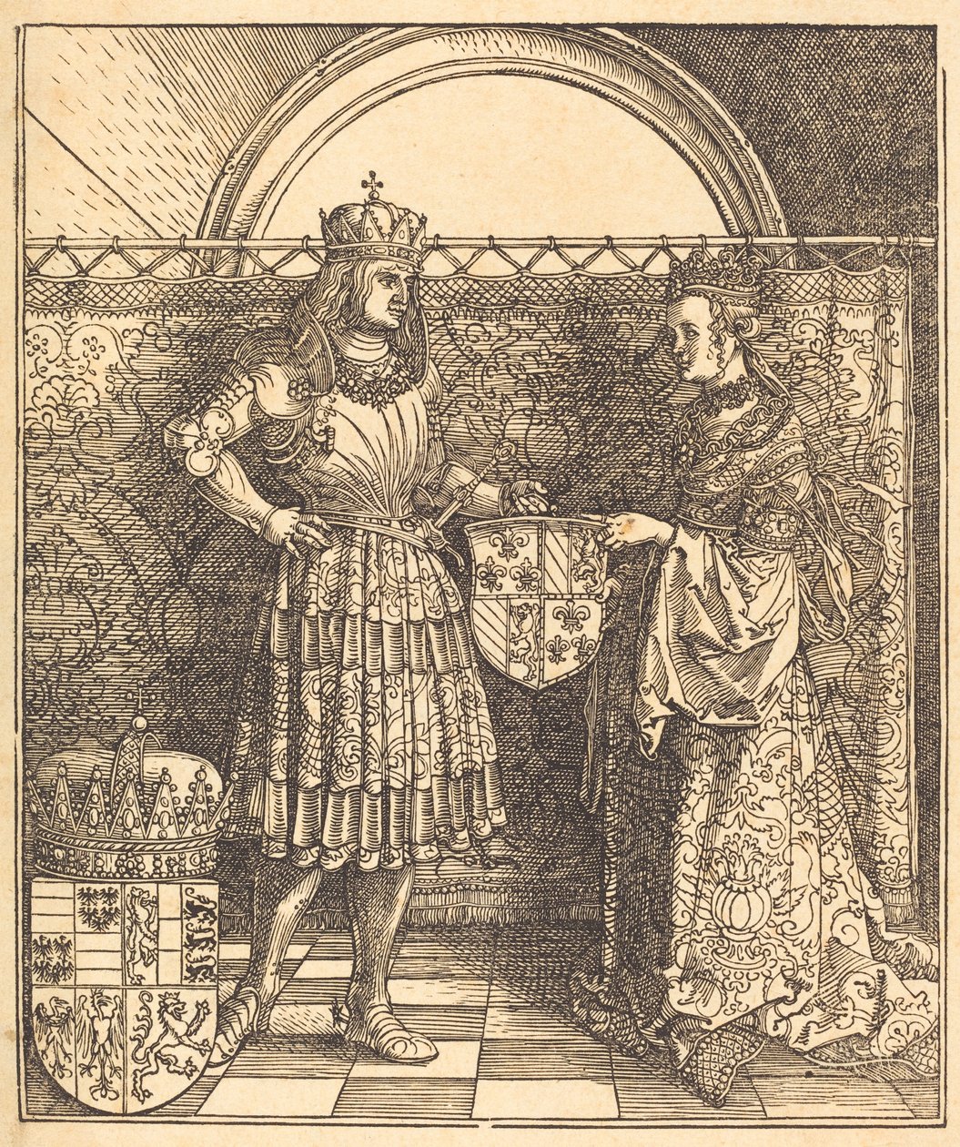 Maximilianuksen kihla Burgundin Marian kanssa, 1515. tekijältä Albrecht Dürer
