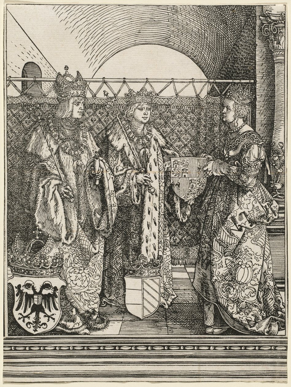 Filippos Kauniin kihla Jean Kastilialaisen kanssa tekijältä Albrecht Dürer