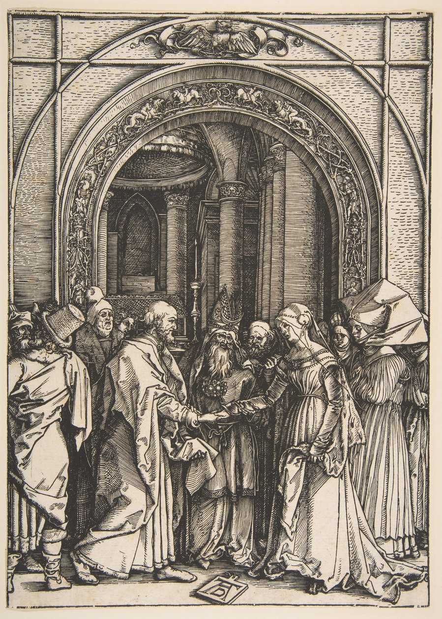 Neitsyen kihlaus, teoksesta ”Neitsyen elämä” tekijältä Albrecht Dürer