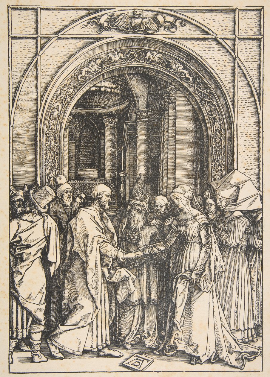 Neitsyt Marian kihlaus sarjasta "Neitsyt Marian elämä" tekijältä Albrecht Dürer